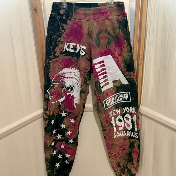 ALICIA KEYS Chinatown Market Sz M Tye Dye Lounge Sweatpants Limited Edition